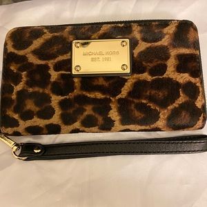 Michael Kors Leopard Wristlet